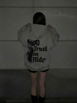 Statue Lettering Loose Fit Hoodie