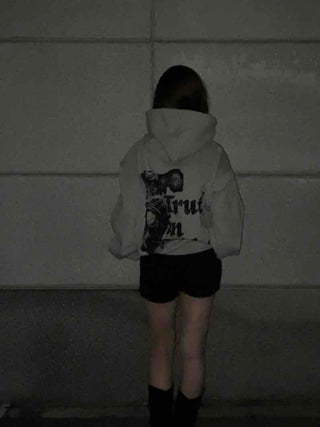 Statue Lettering Loose Fit Hoodie