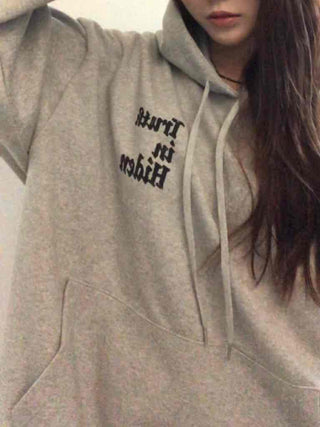 Statue Lettering Loose Fit Hoodie