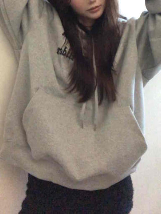 Statue Lettering Loose Fit Hoodie