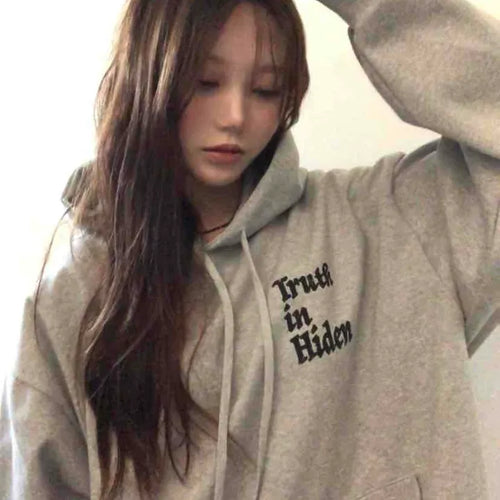 Statue Lettering Loose Fit Hoodie