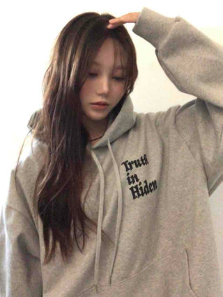 Statue Lettering Loose Fit Hoodie