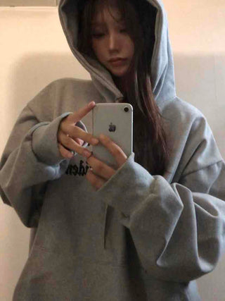 Statue Lettering Loose Fit Hoodie