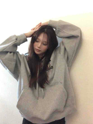 Statue Lettering Loose Fit Hoodie