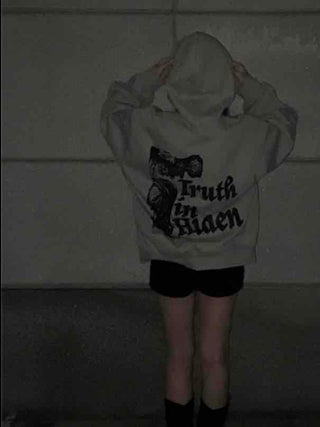 Statue Lettering Loose Fit Hoodie
