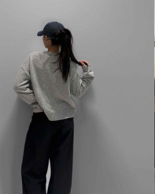 Natural Plain V-Neck Knit