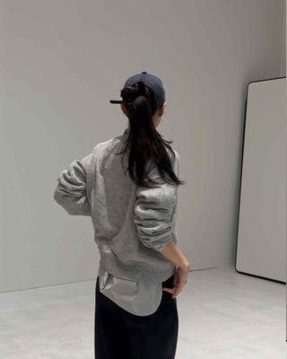 Natural Plain V-Neck Knit