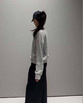 Natural Plain V-Neck Knit