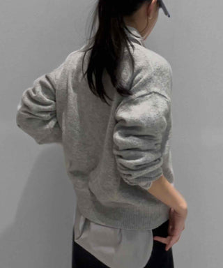 Natural Plain V-Neck Knit