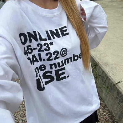 Antique Sleeve Lettering Long Sleeve T-shirt