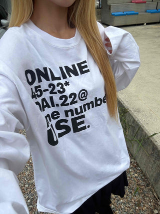Antique Sleeve Lettering Long Sleeve T-shirt