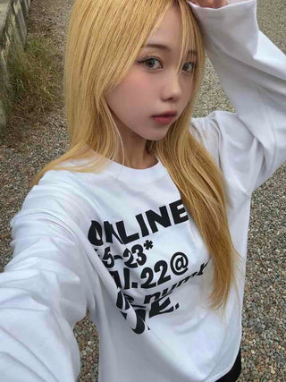 Antique Sleeve Lettering Long Sleeve T-shirt