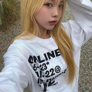 Antique Sleeve Lettering Long Sleeve T-shirt
