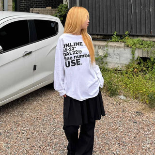 Antique Sleeve Lettering Long Sleeve T-shirt