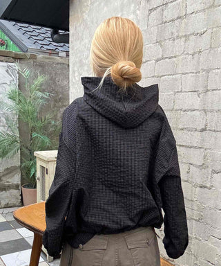 Basic Check Windbreaker Hooded Jumper