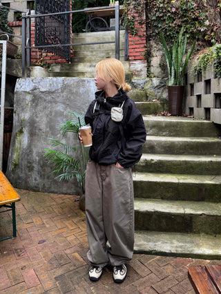 Basic Check Windbreaker Hooded Jumper