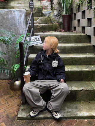 Basic Check Windbreaker Hooded Jumper