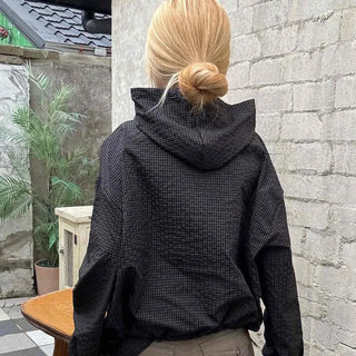 Basic Check Windbreaker Hooded Jumper