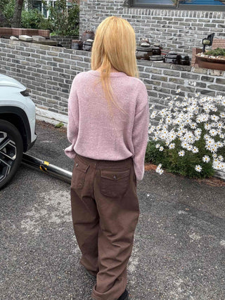 Pocket Wide Balloon Fit Cotton Long Pants