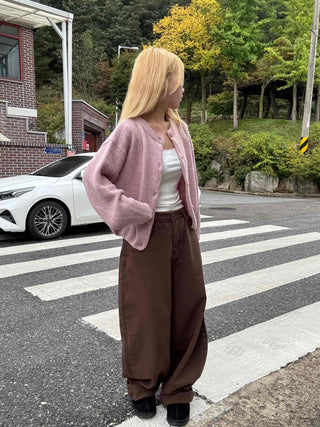 Pocket Wide Balloon Fit Cotton Long Pants
