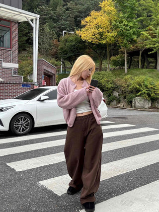 Pocket Wide Balloon Fit Cotton Long Pants