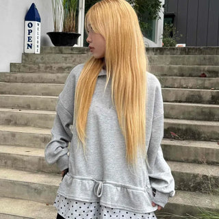 Daily Dot Frill Half-Zip Sweatshirt