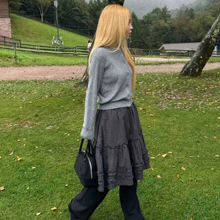 Casual Semi-Crop Round Neck Cardigan
