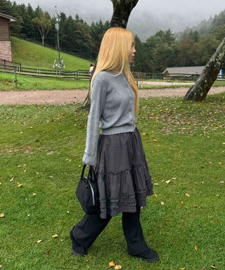 Casual Semi-Crop Round Neck Cardigan