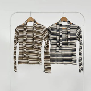 Koren Striped Knit Scarf Set