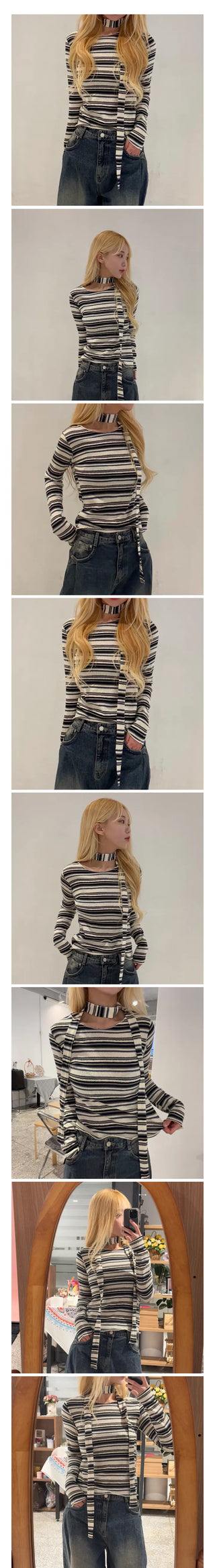 Koren Striped Knit Scarf Set