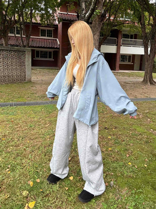 Street Style American Flag Patch Training Long Pants