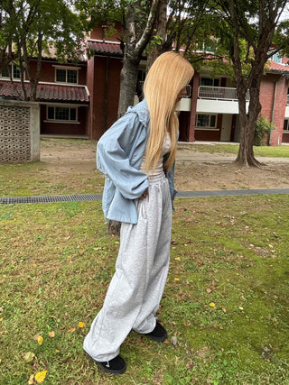 Street Style American Flag Patch Training Long Pants