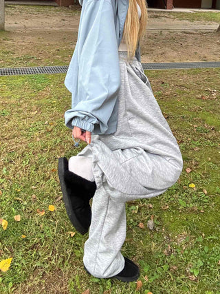 Street Style American Flag Patch Training Long Pants
