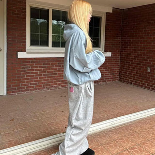 Street Style American Flag Patch Training Long Pants