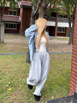 Street Style American Flag Patch Training Long Pants