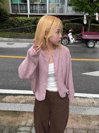 Pure Overfit WoolWool Plain Cardigan
