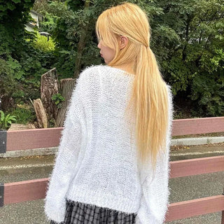 Basic Feather Off-Shoulder Knit