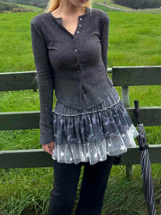 Camo Dot Pleated Mini Skirt
