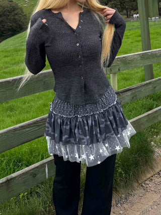 Camo Dot Pleated Mini Skirt