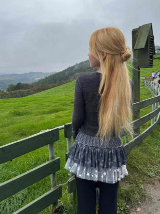 Camo Dot Pleated Mini Skirt