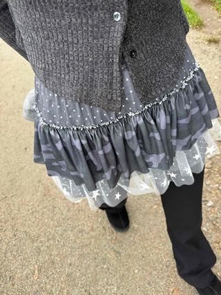 Camo Dot Pleated Mini Skirt