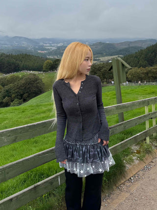 Camo Dot Pleated Mini Skirt