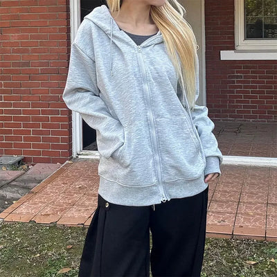 Tyler Two-way Daily Zip-up Hoodie Couple Item Oversized Basic Essential Tracksuit