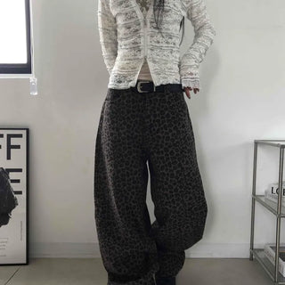 Retro Hip Leopard Long Pants