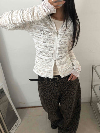 Retro Hip Leopard Long Pants