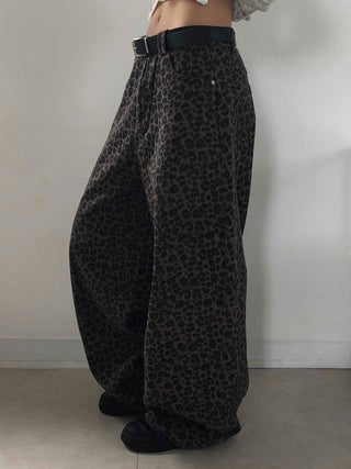Retro Hip Leopard Long Pants