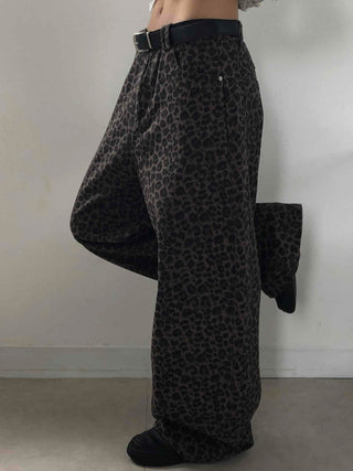 Retro Hip Leopard Long Pants