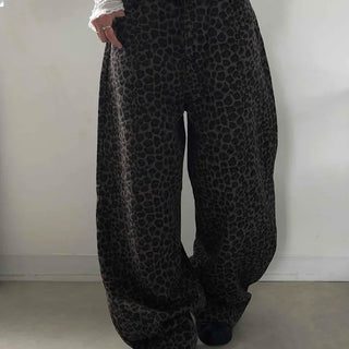 Retro Hip Leopard Long Pants