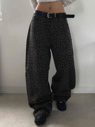 Retro Hip Leopard Long Pants