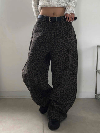 Retro Hip Leopard Long Pants